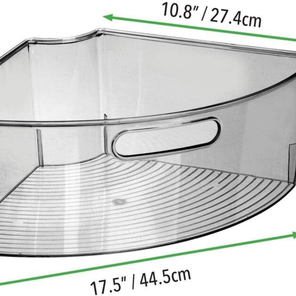 mDesign Kitchen Cabinet Plastic Lazy Susan Storage Turntable Organizer Bins 4 pc